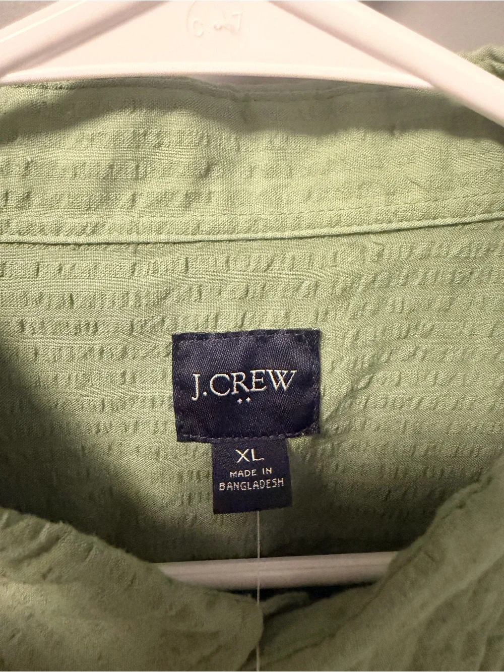 J. Crew Men’s Short-Sleeve Waffle Dobby Camp Shirt Sage XL NWT